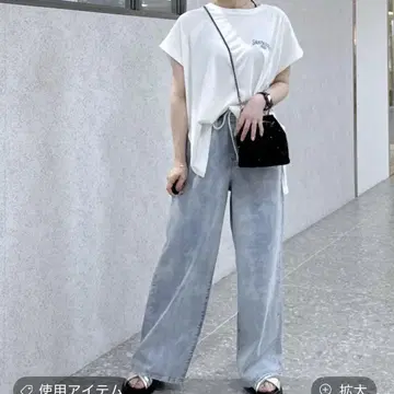새상품 LEPSIM 이지 데님 팬츠 무라 염색