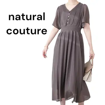 natural couture 플레어 슬리브 고급스러운 원피스