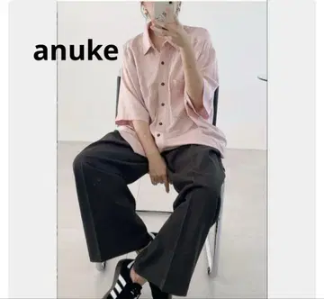 anuke 안누크 Twill Over Shirts 핑크