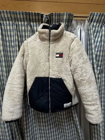 TOMMY JEANS 플리스 자켓 베이지 리버서블