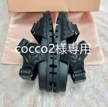 블랙 샌들 EUR35(22.0cm) (cocco2)