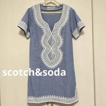 scotch&soda 스코치앤소다 원피스 하와이 자수 파랑