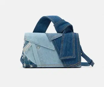 새상품급 ZARA 데님 패치워크 미니 시티 숄더백