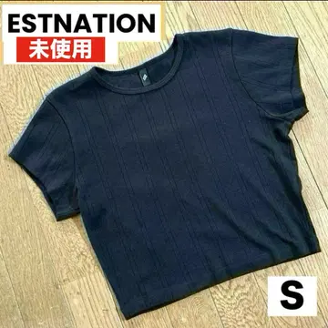 에스트네이션 티셔츠 상의 티셔츠 숏 기장 미사용 S