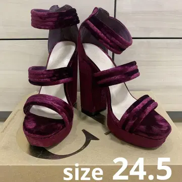 새상품급 CR 벨벳 퍼플 하이힐 size 24.5~25.0