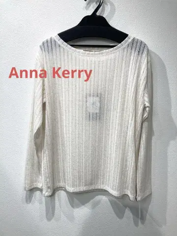 Anna Kerry 마 혼방 바늘로 짠 탑 화이트