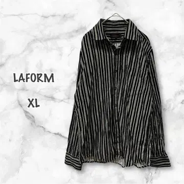 LAFORM 남성용 셔츠 (XL) 스트라이프 빅 사이즈 세련된 포켓