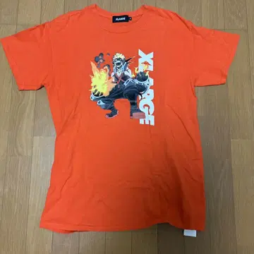 XLARGE 오렌지 티셔츠 M 애니메이션 캐릭터