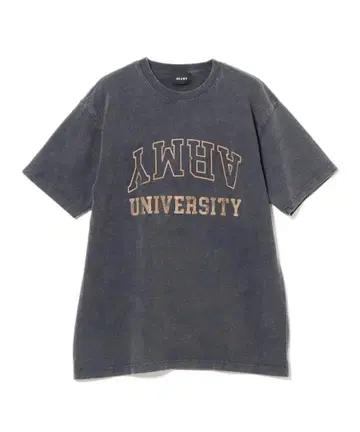 ARMY UNIVERSITY 오버 사이즈 T셔츠 다크 그레이