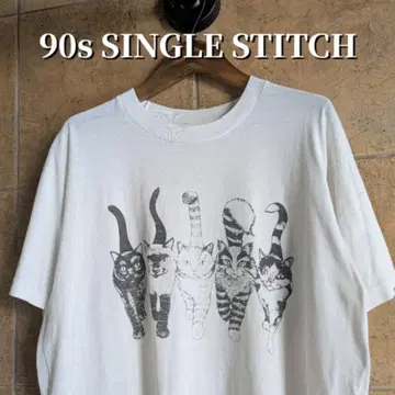 90s USA제 애니멀 고양이 티셔츠 싱글 스티치