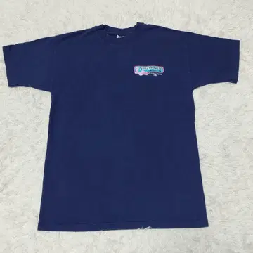 HEFTY90s 싱글 스티치 자수 패치 티셔츠 XL 네이비