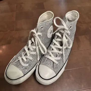 CONVERSE ALL STAR 실버 글리터 스니커즈 23.5cm