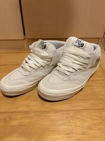 Vans Half Cab 화이트 스니커즈 파이어 패턴