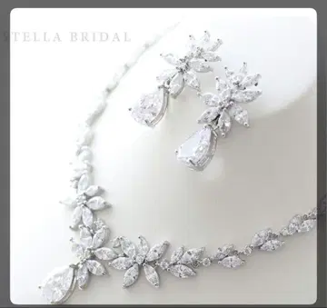 STELLA BRIDAL 꽃 모티브 목걸이 & 귀걸이 세트