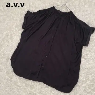 a109 a.v.v 프렌치 슬리브 블라우스 블랙 검정 빅 사이즈 L