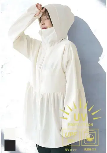 코카 UV 차단 개더 후드티 UV 차단 티어드 후드티 코카