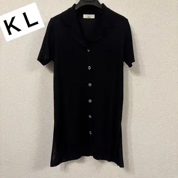 KARL LAGERFELD 반팔 셔츠 블랙 비침 있음 38