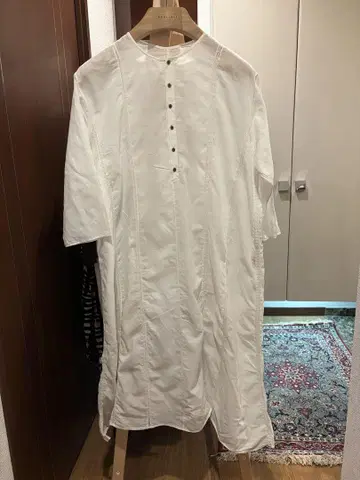 요건 레일 코튼 레이스 튜닉 원피스