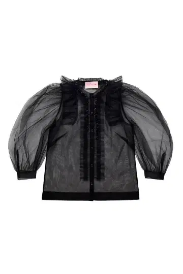 simone rocha h&m 퍼프 슬리브 튤 블라우스