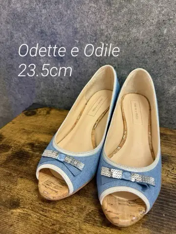 Odette e Odile 오픈토 펌프스 23.5cm 리본 #여름