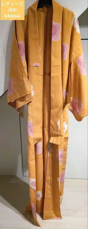 KANSAI 유카타 새상품 여성용 오렌지 레어 인기 일본 의류 기모노
