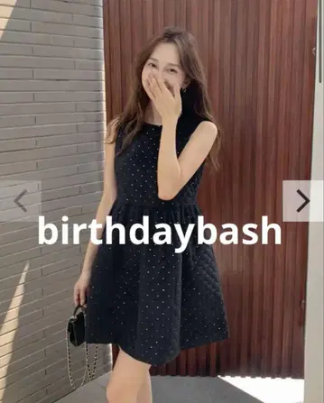 bb LIONA VELOR QUILTING BIJOU DRESS 블랙