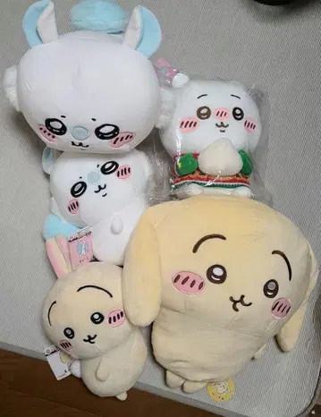 택 포함 미사용 새상품 치이카와 (먼작귀) 모몽가 토끼 봉제 인형 세트