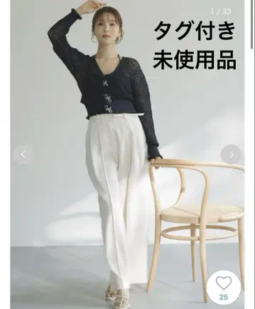 택 포함 미사용품 25SS 스나이델 와이드 레그 팬츠 아이보리 M