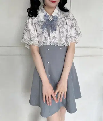 ROJITA 로지타 세퍼레이트 케이프 원피스 블루