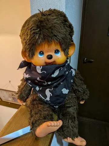 초대 쌍둥이 몬치치 L 사이즈 45cm 쇼와 레트로 파란 눈