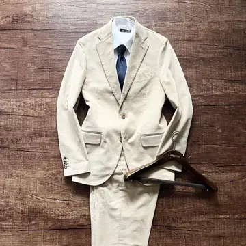 <>LARDINI 아이보리 코듀로이 수트 사이즈 46