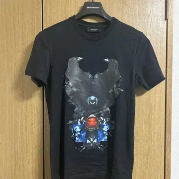 블랙 그래픽 프린트 티셔츠 XS