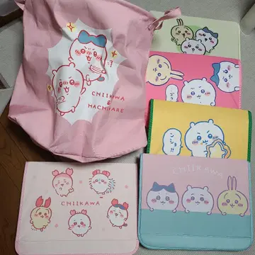 치이카와 (먼작귀) 세탁 케이스 1개와 뚜껑이 있는 수납 박스 5개 세트