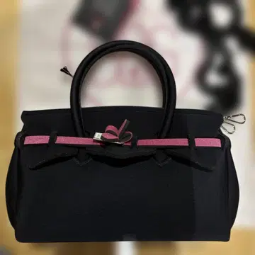 SAVE MY BAG 블랙 핑크 리본 포함