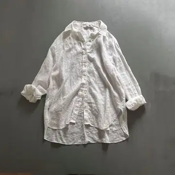 ZARA 린넨 긴팔 셔츠 오버 사이즈 화이트