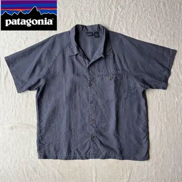 00's 레어 Patagonia 헴프 오픈 카라 반팔 셔츠 홍콩 제