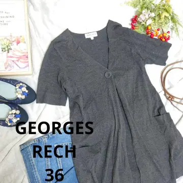 GEORGES RECH 반팔 가디건 볼레로 (S) 그레이/면 100%