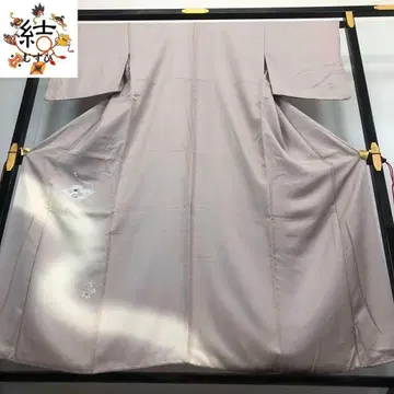 MK-1335 쓰케사게 자수 문고 패턴 꽃무늬 보카시 비둘기색 쥐색