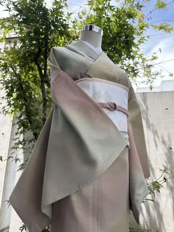 여름 기모노 이중 비단 기모노 쓰케사게 꽃무늬