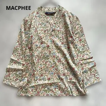 MACPHEE 꽃무늬 셔츠 7부 소매 코튼 소재