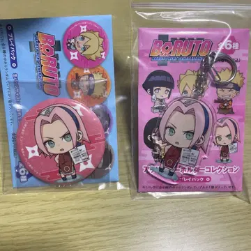 BORUTO 사쿠라 캔뱃지 아크링 키링 세트