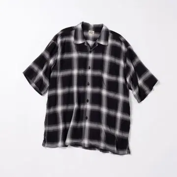 골드 / 레이온 체크 오픈 셔츠