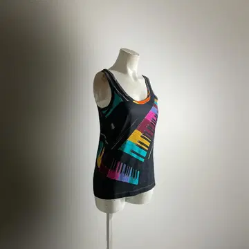 유럽 90s 80s 빈티지 탱크탑 상의 슬리브리스