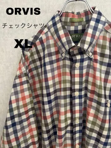 구제 의류 ORVIS 오비스 긴팔 셔츠 XL 체크 셔츠 멀티 컬러