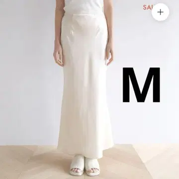 시루무린 새틴 머메이드 스커트 화이트