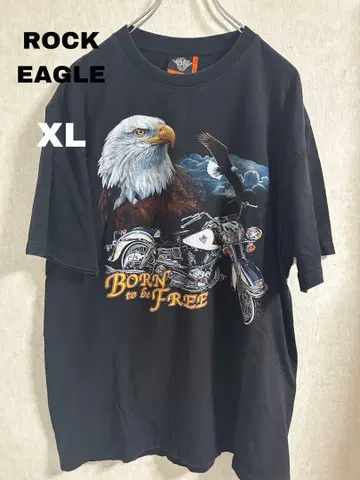 ROCK EAGLE 락 이글 반팔 티셔츠 XL 블랙 검정 구제 의류