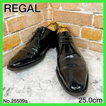 [남성용 브랜드 가죽 신발] REGAL 25.0cm 플레인토 블랙 가죽