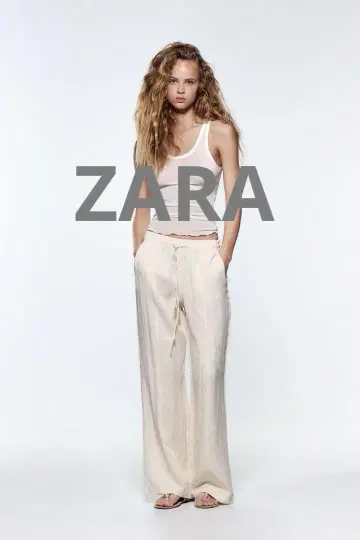 새상품급 ZARA 아이보리 와이드 팬츠 스트레이트 팬츠 유니클로 지유