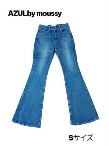 새상품급 AZUL by moussy 부츠컷 데님 S 블루 데님