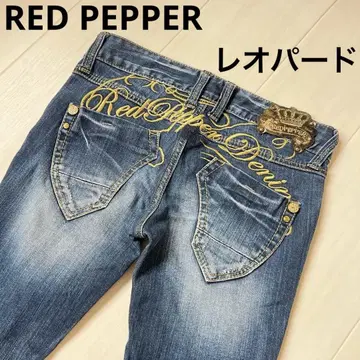 RED PEPPER 레드 페퍼 데님 27 y2k 레오파드 자수
